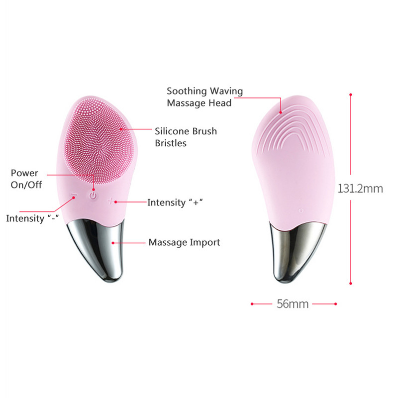 Mango Shape arcmasszázs tisztító vízálló szilikon Sonic Deep Pore Electic arctisztító kefe Arclemosó Bőrápoló