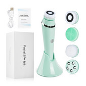 4 az 1-ben szilikon arctisztító kefe készlet Arc SPA Cleaner Device EMS Massager mélytisztító olaj sminklemosó kefe