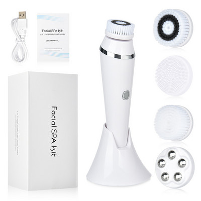4 az 1-ben szilikon arctisztító kefe készlet Arc SPA Cleaner Device EMS Massager mélytisztító olaj sminklemosó kefe