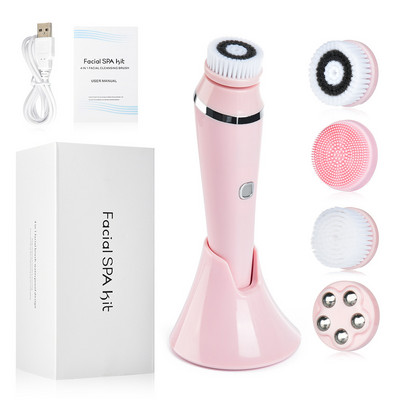 4 az 1-ben szilikon arctisztító kefe készlet Arc SPA Cleaner Device EMS Massager mélytisztító olaj sminklemosó kefe