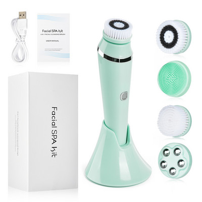 4 az 1-ben szilikon arctisztító kefe készlet Arc SPA Cleaner Device EMS Massager mélytisztító olaj sminklemosó kefe
