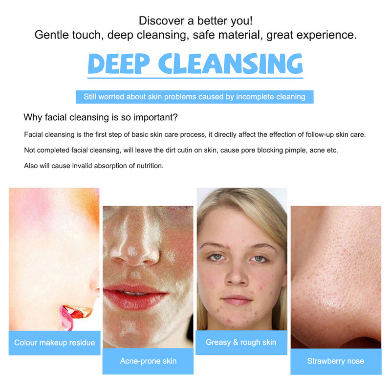 4 az 1-ben szilikon arctisztító kefe készlet Arc SPA Cleaner Device EMS Massager mélytisztító olaj sminklemosó kefe