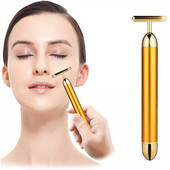 24K Gold elektromos vibráló szépségápoló görgős V alakú Face Lift karcsú masszírozó ránctalanító bőrfeszesítő eszköz