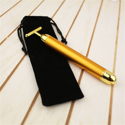 24K Gold elektromos vibráló szépségápoló görgős V alakú Face Lift karcsú masszírozó ránctalanító bőrfeszesítő eszköz