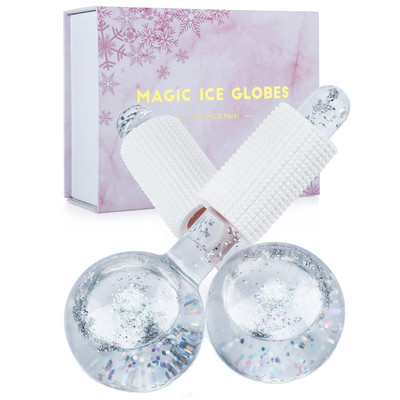 1 pár Beauty Jégkorong Energy Beauty Crystal Ball arcápoló hűsítő jéggömbök Water Wave Arc Szemmasszázs görgős labda Bőrápolás