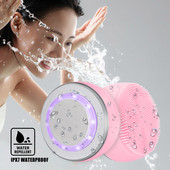 Elektromos mélytisztító arctisztító masszázskefe Sonic Face Washing 4 fényterápiás IPX7 vízálló szilikon arctisztító bőrápoló