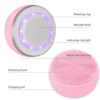 Ηλεκτρική βούρτσα μασάζ βαθύ καθαρισμού προσώπου Sonic Face Washing 4 Light Therapy IPX7 Αδιάβροχο καθαριστικό προσώπου σιλικόνης Περιποίηση δέρματος