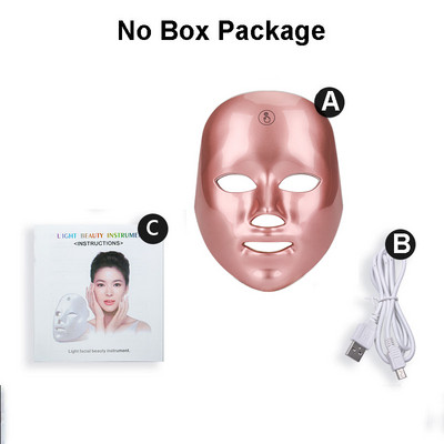 USB Charge 7 Colors Led Maszk Arc Sebészeti Spa Arc Led Foton Maszk Arcápolás Szépség Pattanáskezelés Piros fényterápia