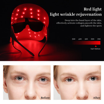 3 Χρώματα LED Light Therapy Face Mask Photon Instrument Αντιγήρανση κατά της ακμής αφαίρεση ρυτίδων Skin Tighten Θεραπεία Beatuy SPA