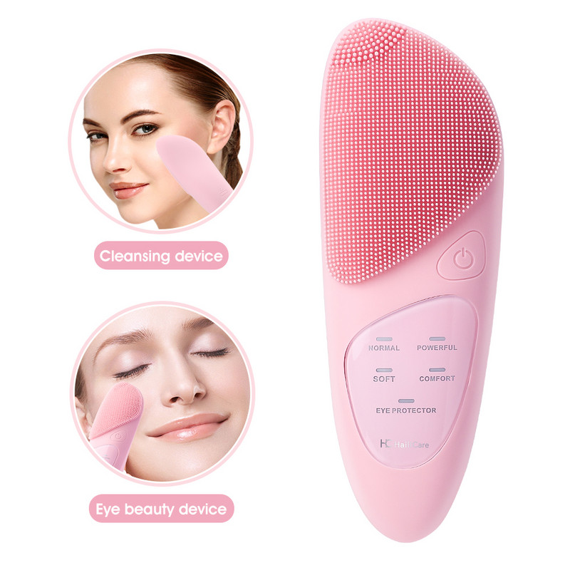 5 az 1-ben Arcmasszírozó Szilikon Arctisztító Arckefe Elektromos Hot Compress Szemmasszírozó USB töltő Arctisztító Kefék