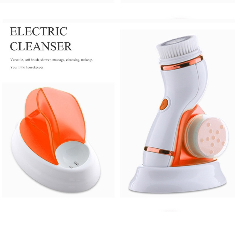 4 az 1-ben elektromos arctisztító mosó Arctisztító gép Bőrpórusok Testtisztító Masszázs Mini Beauty Masszírozó Kefe