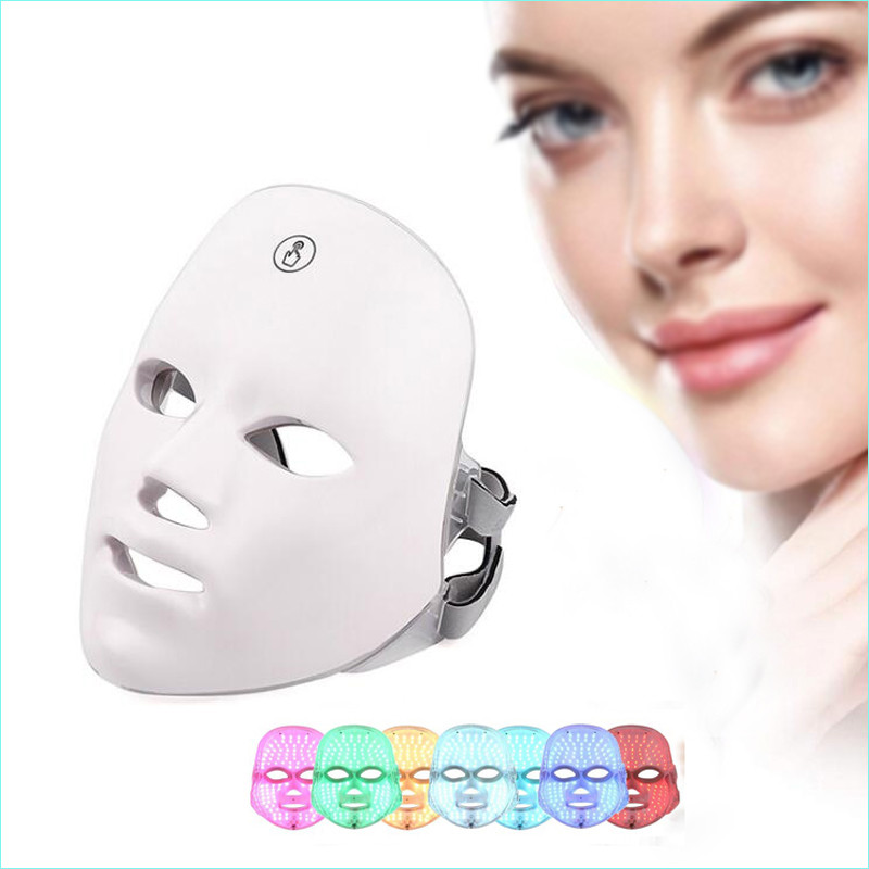 Bežična LED maska 7 boja svjetlosna LED maska za lice Pomlađivanje kože protiv akni Njega kože Uređaj za fotonsku terapiju Uklanjanje bora