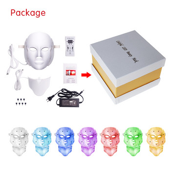 IDEAREDLIGHT 7 Χρώματα Led Facial Mask Led Κορεατική θεραπεία φωτονίων Μάσκα προσώπου λαιμού Ανοιχτή ακμή αφαίρεση ρυτίδων Προσώπου ομορφιά Περιποίηση δέρματος