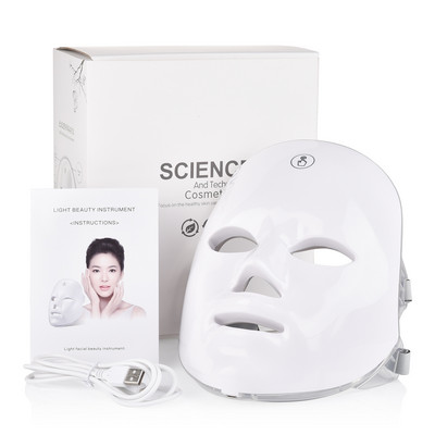 7 Színű Led Arc Fényterápiás Maszk Pattanáskezelő gép Arc Bőrfiatalítás Fehérítő Brightening Care Beauty Device