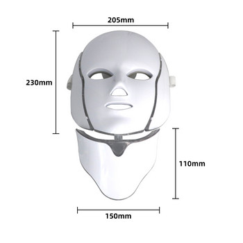 7 цвята светлинна LED маска за лице с шията Грижа за лицето Красота против акне Терапия Избелване на лицето Машина за подмладяване на кожата