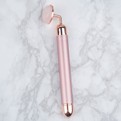 Nefrito ritininis veido masažuoklis elektrinis rožinio kvarco vibracinis grožio baras Veido masažas, liekninantis, senėjimą stabdantis raukšlių odos priežiūros įrankis