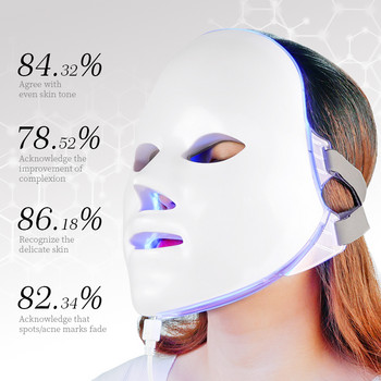 Led Face Masks Light Therapy 7 Color Photon Anti Aging Beauty Machine Light Therapy Skin Rejuvenation Mask Face Care Charge USB
