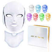 Led Face Light Therapy Facial Mask Neck Beauty 7 Color Light Led Mask Face Care Bőrfeszesítő Készülék Anti Aging Fiatalítás