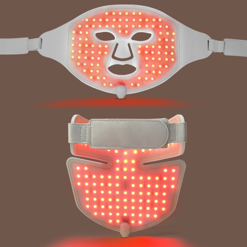 2022 LED-es arcmaszk nyaki bőrápolóval 7 színű arcmaszk kezelés Beauty Anti Acne Therapy Whitening Spa Mask Machine