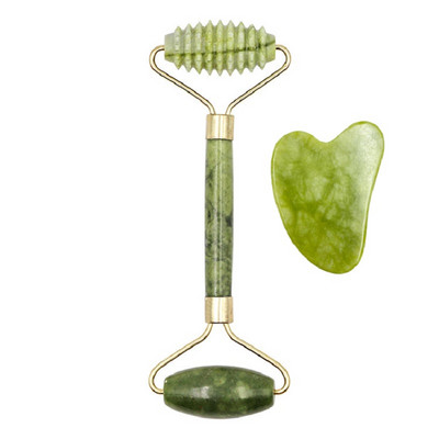 Natūralus Jade Roller Guasha Skin Screper veido rinkinys Veido akmuo stangrina veidą senėjimą stabdantis paburkimas akių masažuoklis kaklui nuo raukšlių