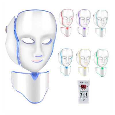 Mască facială cu LED, 7 culori, Mască electrică pentru masaj facial, terapie cu mașină, întinerire cu fotoni, albirea feței, mască anti acnee, îngrijirea pielii