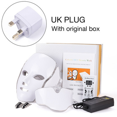 Mască facială cu LED, 7 culori, Mască electrică pentru masaj facial, terapie cu mașină, întinerire cu fotoni, albirea feței, mască anti acnee, îngrijirea pielii