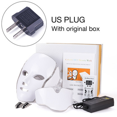 Mască facială cu LED, 7 culori, Mască electrică pentru masaj facial, terapie cu mașină, întinerire cu fotoni, albirea feței, mască anti acnee, îngrijirea pielii