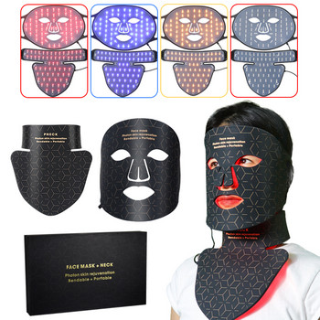 USB Charge 4Colors LED Facial Mask Photon Therapy Αναζωογόνηση δέρματος κατά της ακμής αφαίρεση ρυτίδων Περιποίηση δέρματος Μάσκα λάμψης δέρματος