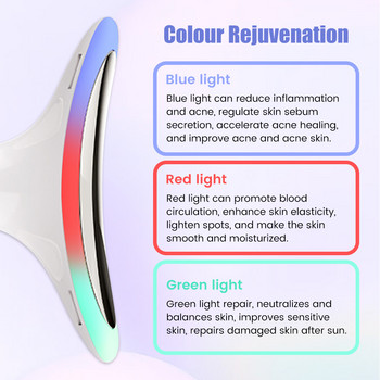 Μάσκα προσώπου LED USB 7 Colors Photon Therapy Αναζωογόνηση δέρματος κατά της ακμής V Line + Μασάζ προσώπου λαιμού ρυτίδων Αφαίρεση διπλού πηγουνιού