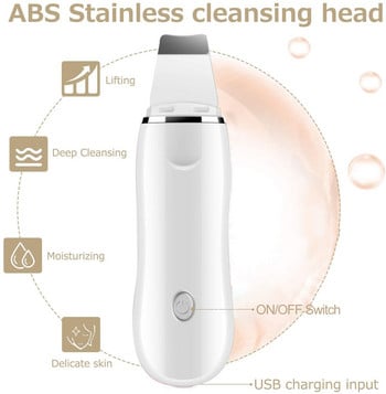 4+3 κιτ Ultrasonic Skin Scrubber Cleaner Pore Cleaner Facial Ion Deep Face Cleaning Sonic Peeling Tools Μεσοθεραπεία με ραδιόφωνο προσώπου EMS