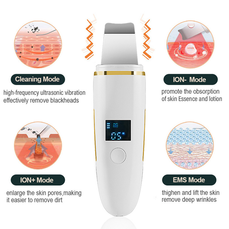 Ultragarsinis odos šveitiklis veido šveitiklis inkštirų valikliui giliai valantis poras veidą valantis mentelė Ultragarsinis veido valymas odos šveitiklis