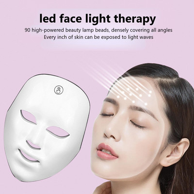 Mască facială LED cu lumină în 7 culori Terapie cu lumină roșie Frumusețe Anti-îmbătrânire Albire Întinerire a pielii Mașină facială Spa acasă Îngrijirea pielii
