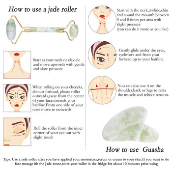 Търговия на едро с нефритов валяк за лице Gua Sha Scraper Massager for Neck Body Guasha Eye Massage Face Slimming Therapy Beauty Care Tool