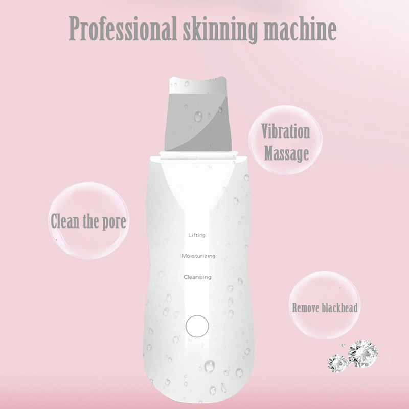 Ultrasone Skin Scrubber Trillingen Gezicht Spatel Comedondrukker Scrubber Schop Schoon Cavitatie Huid Peeling Лифтинг на лицето
