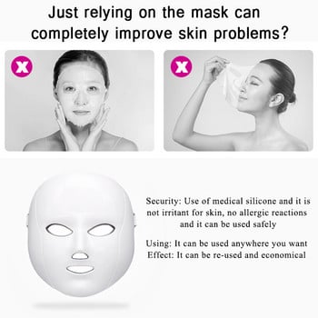 LED Facial Mask Therapy Face Mask Machine Photon Therapy Light Skin Care Бръчки Премахване на Акне Шия Лице Красота EMS Микро-ток