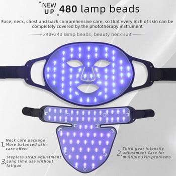 New Arrival Red Led Light Therapy Infrared Flexible Soft Mask Silicone 4 Color Led Therapy Anti Aging Advanced Photon Mask