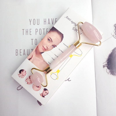 Veido pakėlimo masažuoklis Crystal Roller Veido masažas Atpalaiduojantis Jade Roller Stone Natūralus Rožinis Kvarcas Grožis Odos Priemonė Merginai Dovana