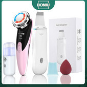 Ultrahangos bőrradír készlet vibrációs arc spatula mitesszer eltávolító EMS LED arcmasszírozó kavitációs peeling arc lifting