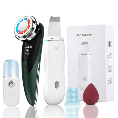 Ultrahangos bőrradír készlet vibrációs arc spatula mitesszer eltávolító EMS LED arcmasszírozó kavitációs peeling arc lifting
