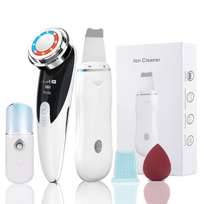 Ultrahangos bőrradír készlet vibrációs arc spatula mitesszer eltávolító EMS LED arcmasszírozó kavitációs peeling arc lifting
