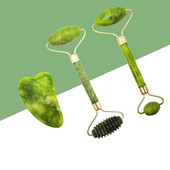 Natūralus Jade Roller Guasha Skin Screper veido rinkinys Veido akmuo stangrina veidą senėjimą stabdantis paburkimas akių masažuoklis kaklui nuo raukšlių