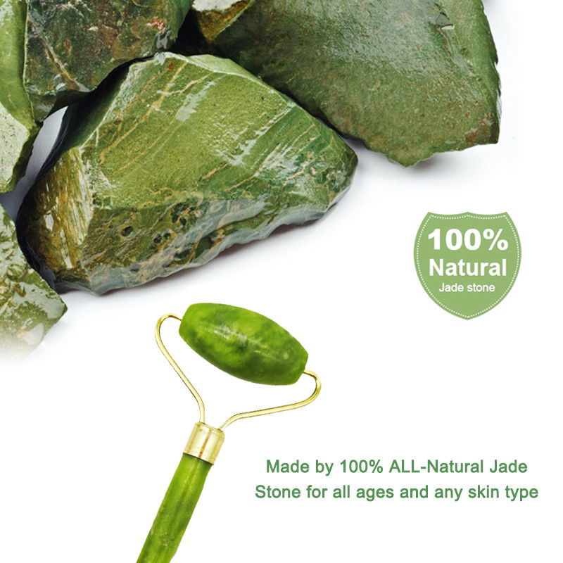 Natūralus Jade Roller Guasha Skin Screper veido rinkinys Veido akmuo stangrina veidą senėjimą stabdantis paburkimas akių masažuoklis kaklui nuo raukšlių