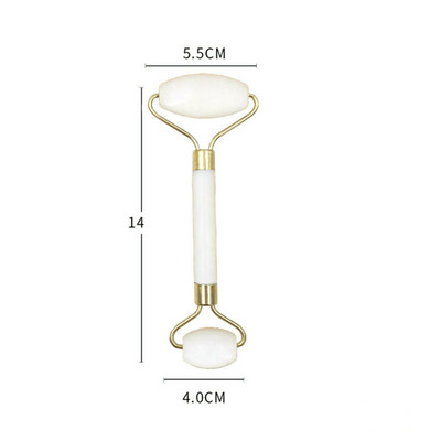 Žalia rožinė nefrito ritininis masažuoklis veidui Natūralus akmuo Lift Lift Masažas Veido Priemonės Smakro Kaklo Grožio Odos Priežiūros Įrankiai