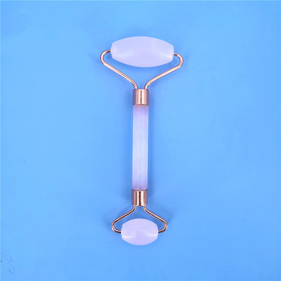 Žalia rožinė nefrito ritininis masažuoklis veidui Natūralus akmuo Lift Lift Masažas Veido Priemonės Smakro Kaklo Grožio Odos Priežiūros Įrankiai