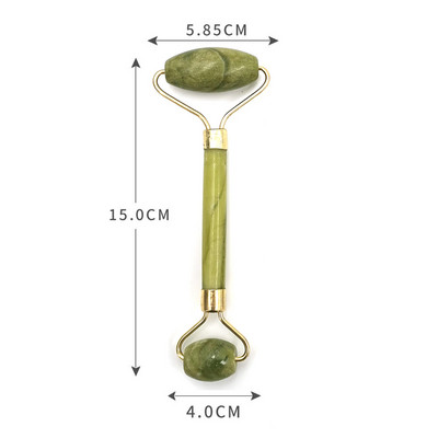 Žalia rožinė nefrito ritininis masažuoklis veidui Natūralus akmuo Lift Lift Masažas Veido Priemonės Smakro Kaklo Grožio Odos Priežiūros Įrankiai