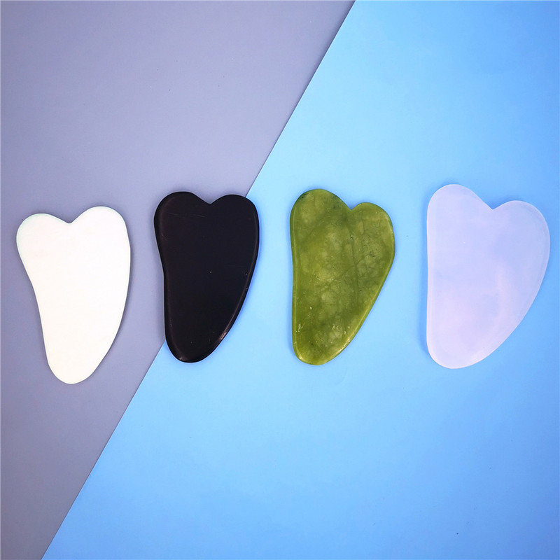 Žalia rožinė nefrito ritininis masažuoklis veidui Natūralus akmuo Lift Lift Masažas Veido Priemonės Smakro Kaklo Grožio Odos Priežiūros Įrankiai