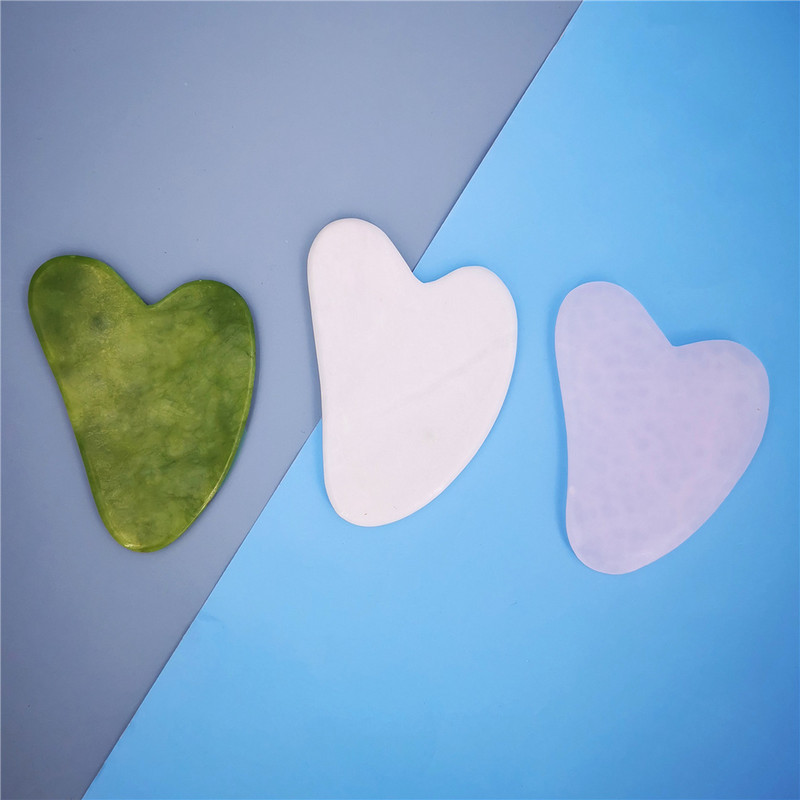 Žalia rožinė nefrito ritininis masažuoklis veidui Natūralus akmuo Lift Lift Masažas Veido Priemonės Smakro Kaklo Grožio Odos Priežiūros Įrankiai