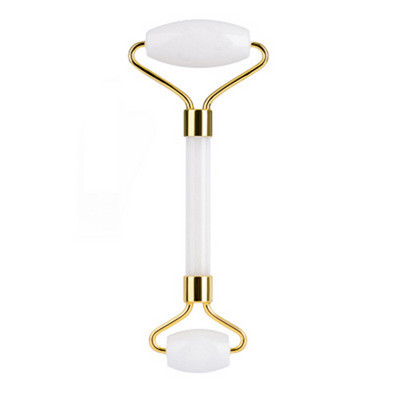 Rožinis kvarcas natūralaus akmens nefrito ritininis veido masažuoklis dviguboms galvoms Veido liekninamasis akis kaklas Thin Lift masažo atpalaiduojantis grožio įrankis