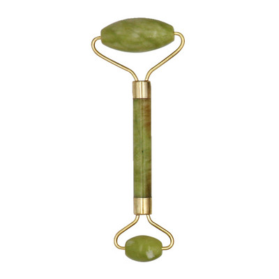 Rožinis kvarcas natūralaus akmens nefrito ritininis veido masažuoklis dviguboms galvoms Veido liekninamasis akis kaklas Thin Lift masažo atpalaiduojantis grožio įrankis