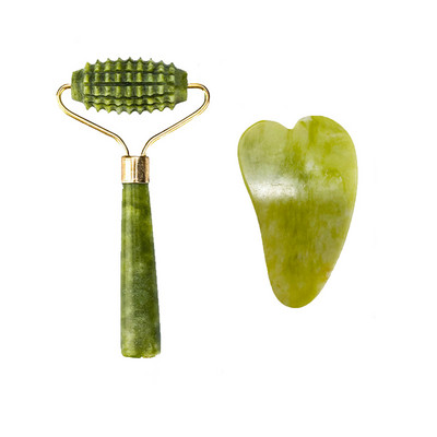 Natūralus ritininis masažuoklis veidui Gua sha Jade ritininis masažas grandiklis Veido guašas liekninantis kūno odos priežiūra pakeliantis guašos įrankiai